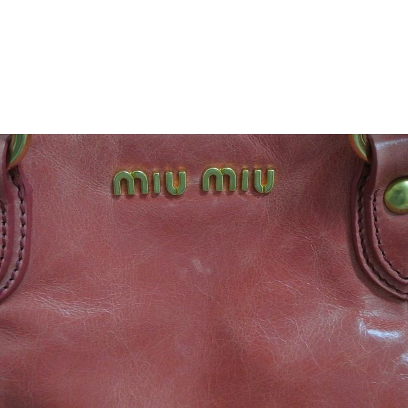 ｍｉｕ　ｍｉｕ ミュウミュウ/レザー２ＷＡＹバッグ　ピンク/RN0818//53/ABランク/87