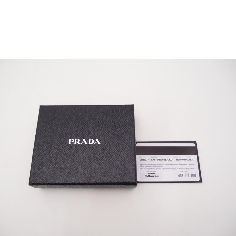 ＰＲＡＤＡ プラダ　黒　レザー　メンズ　マネークリップ/サフィアーノ二つ折り札入れ／ブラック/2MN077//234/SAランク/69