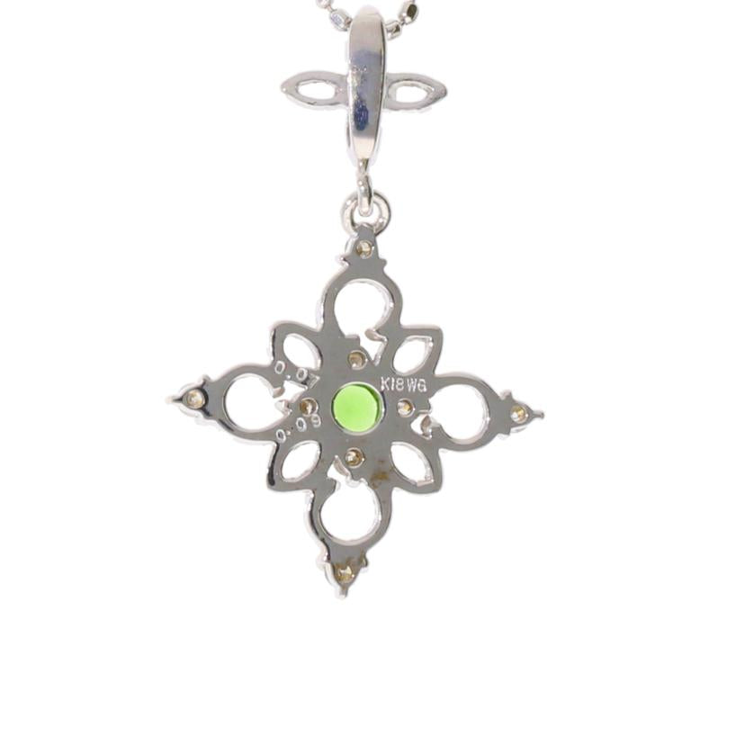 /◎　Ｋ１８ＷＧディマントイドガーネットダイヤネックレス０．０７／Ｄ０．０９ｃｔ//ABランク/75
