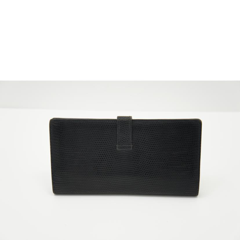 HERMES エルメス/ベアン/リザード/シルバー金具//□K/BCランク/75