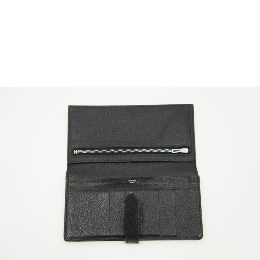 HERMES エルメス/ベアン/リザード/シルバー金具//□K/BCランク/75