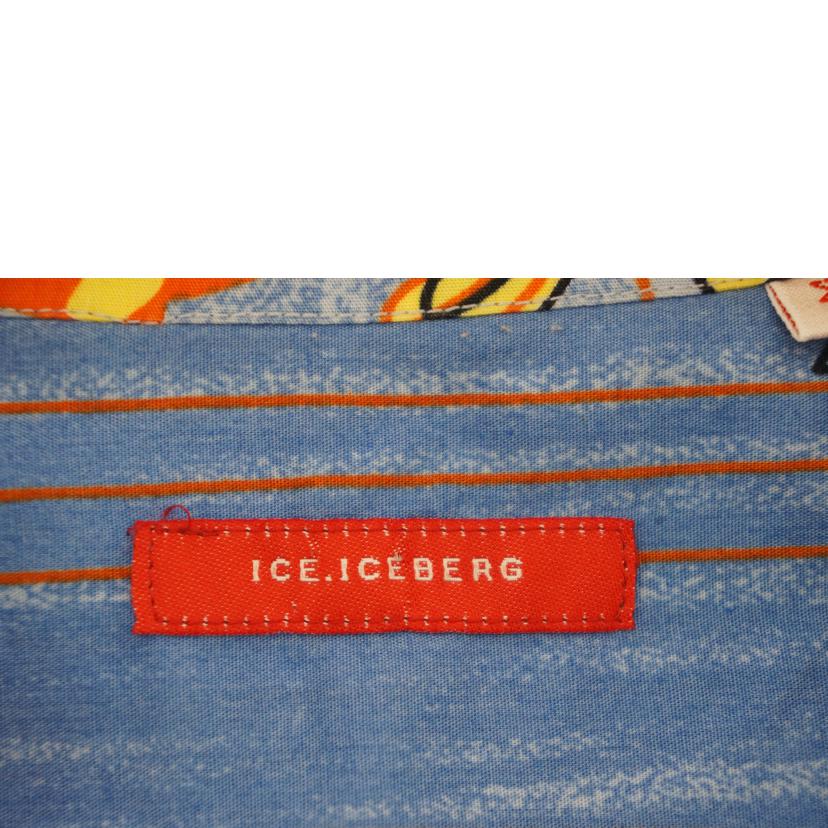 ＩＣＥＢＥＲＧ アイスバーグｘディズニー/総柄ドナルドダック　オープンカラーシャツ　ＷＨＴ／ＢＬＵ／ＯＲＧ/6388M//321-88116/ABランク/09