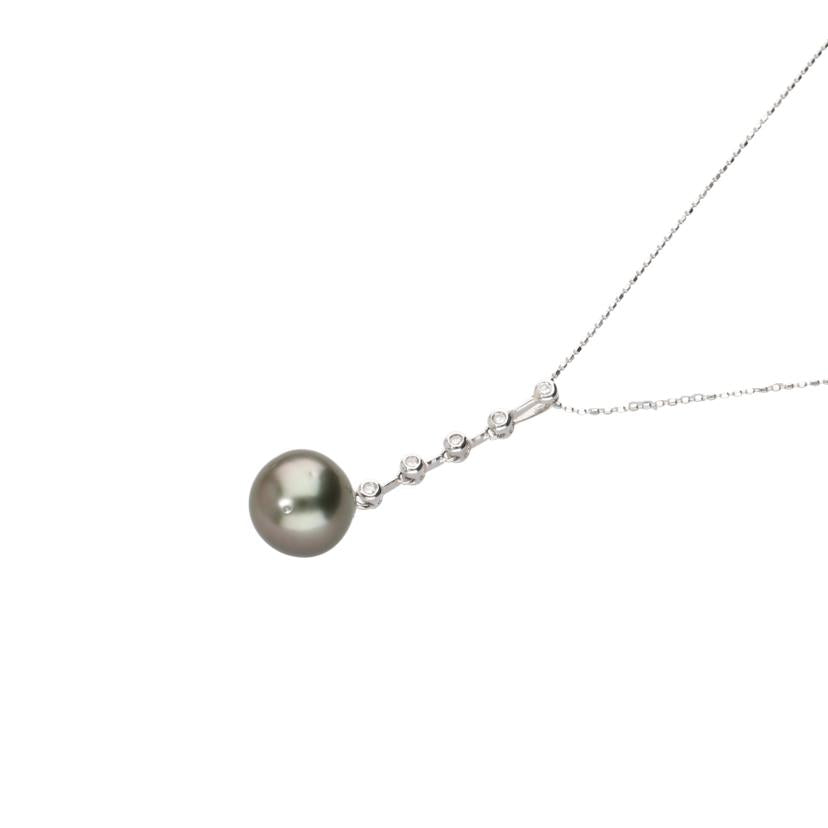 Ｋ１８ＷＧ/Ｋ１８ＷＧブラックパーネックレス４５ｃｍ/4.1//0.10/11mm/Aランク/75