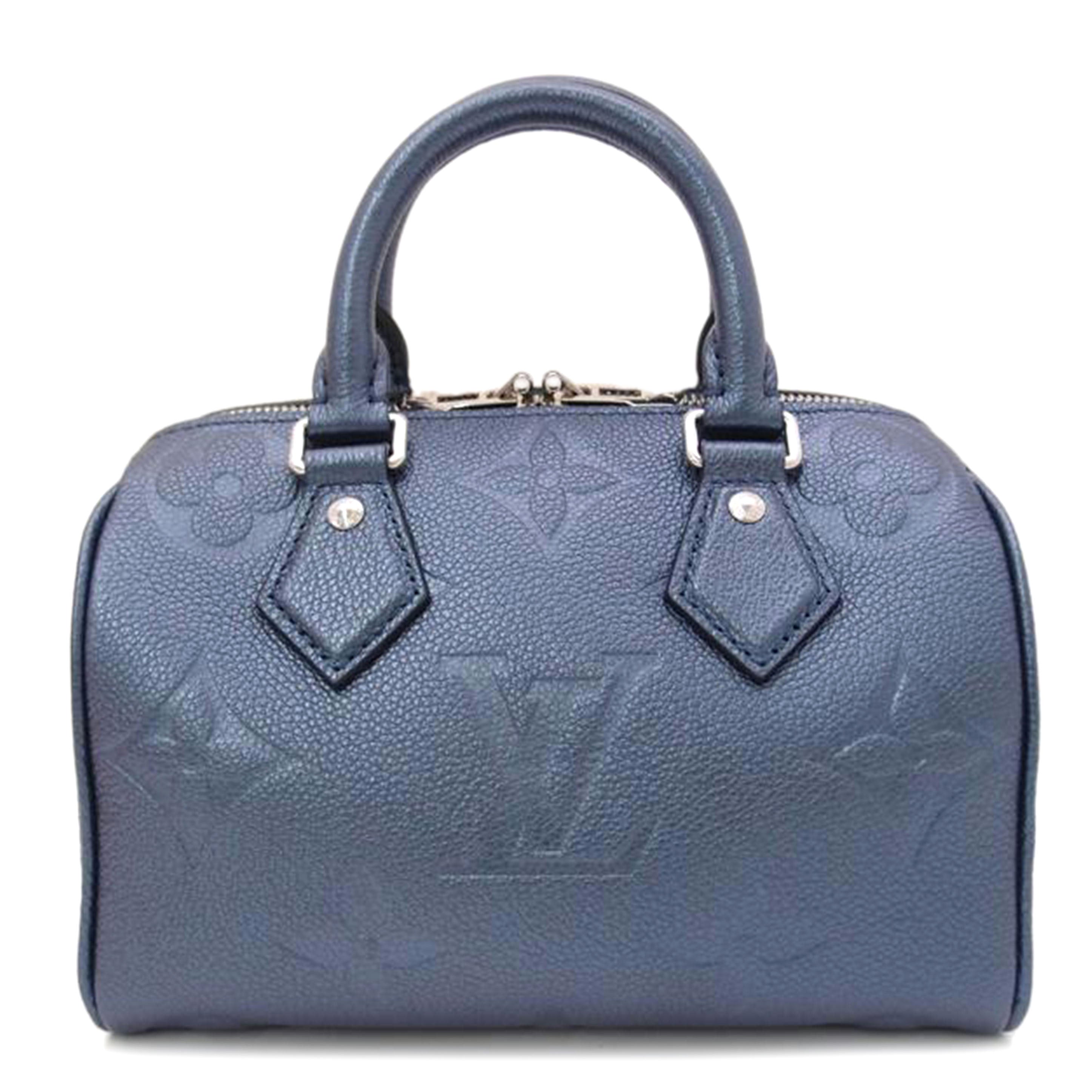 ＬＯＵＩＳ　ＶＵＩＴＴＯＮ ルイ・ヴィトン　ハンドバッグ　モノグラム　グレインレザー　ネイビーブルー/スピーディ・バンドリエール２０／ジャイアント・アンプラント/M58958//RFID内蔵/SAランク/69