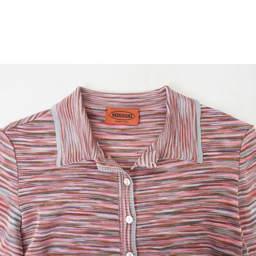 ＭＩＳＳＯＮＩ　長袖ポロシャツ　ピンク混合 ミッソーニ/ＭＩＳＳＯＮＩ　長袖ポロシャツ　ピンク混合//ABランク/78