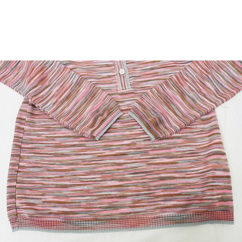 ＭＩＳＳＯＮＩ　長袖ポロシャツ　ピンク混合 ミッソーニ/ＭＩＳＳＯＮＩ　長袖ポロシャツ　ピンク混合//ABランク/78