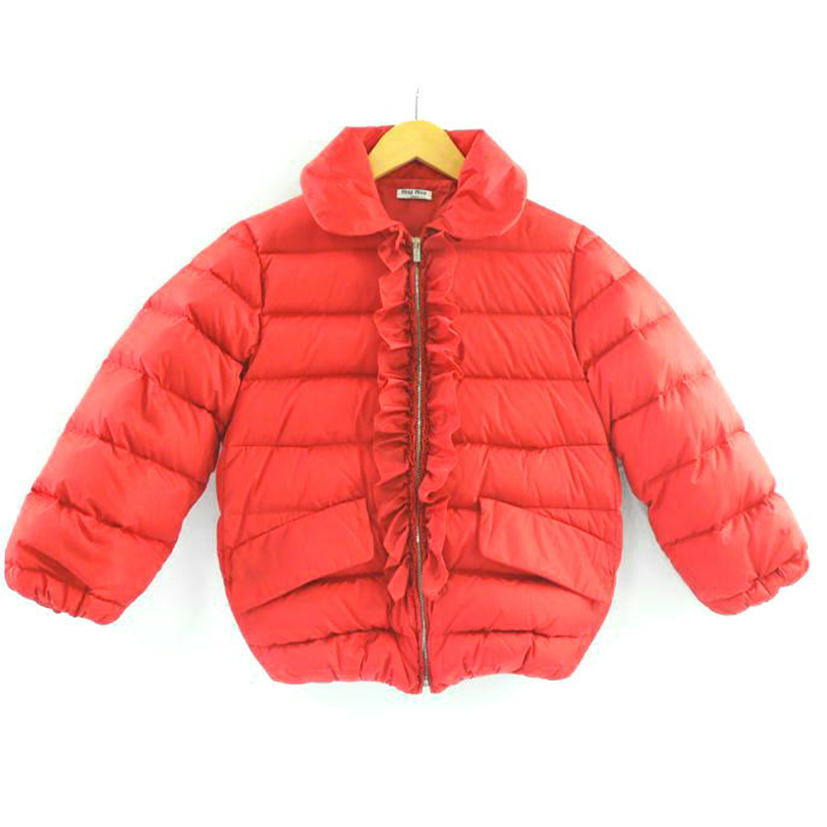 ｍｉｕｍｉｕ/ｍｉｕｍｉｕ　　ロゴイリフリル　ダウンジャケット　レッド　サイズ３６/ML354-2015//ABランク/83