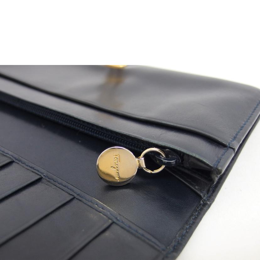 Ｆｅｒｒａｇａｍｏ フェラガモ/ガンチーニ／二つ折り長財布／ネイビー//222***/Bランク/04