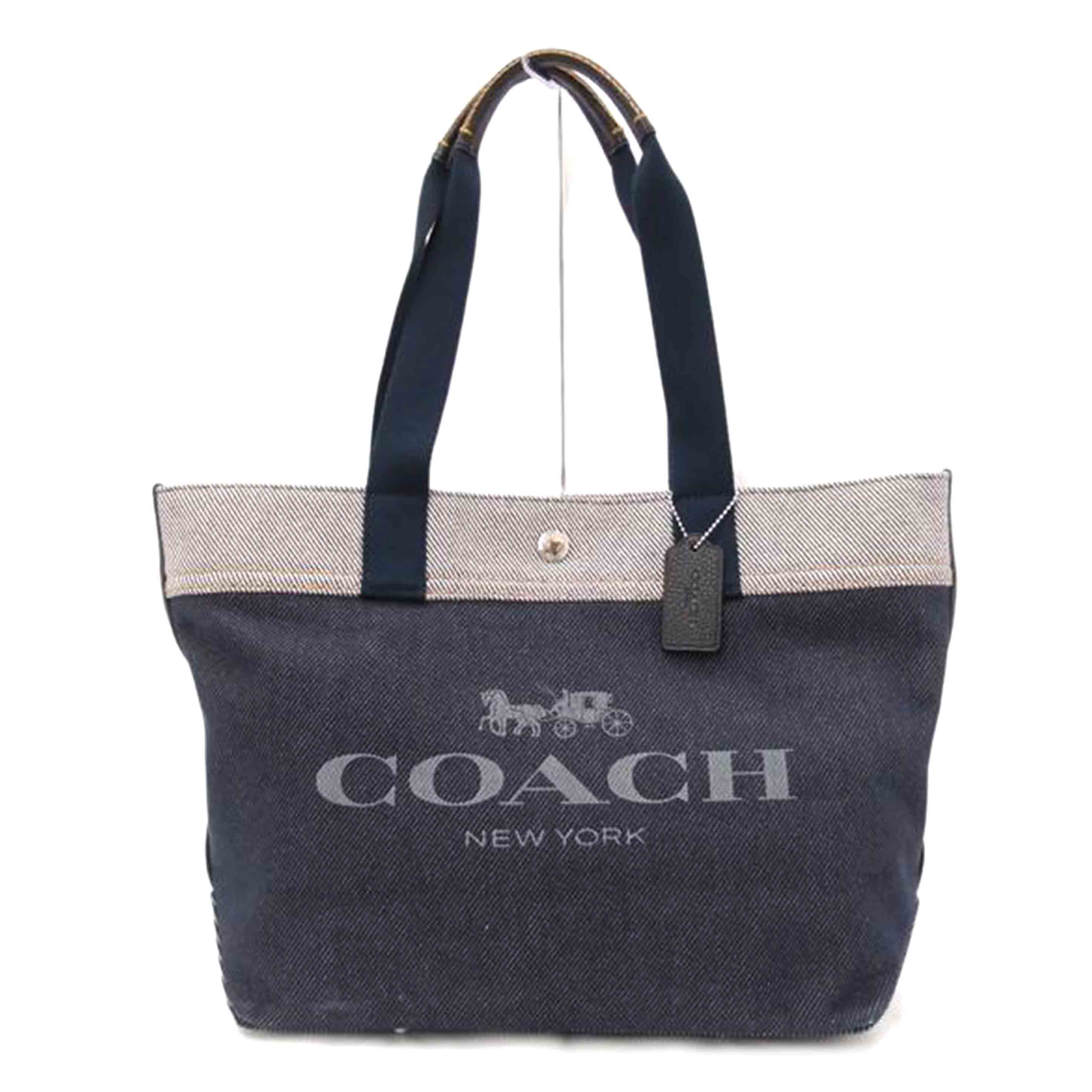 ＣＯＡＣＨ ハンドバック　ショルダーバッグ　紺　肩掛け　レディース　メンズ　Ａ４対応/デニムキャンバストート／ネイビー/F39904//K19**/SAランク/69