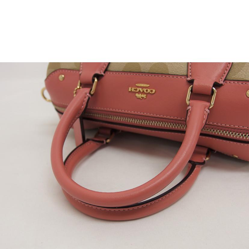 ＣＯＡＣＨ コーチ/シグネチャー／２ＷＡＹミニボストンバッグ／ベージュ×ピンク/F58312//A1822/Aランク/04
