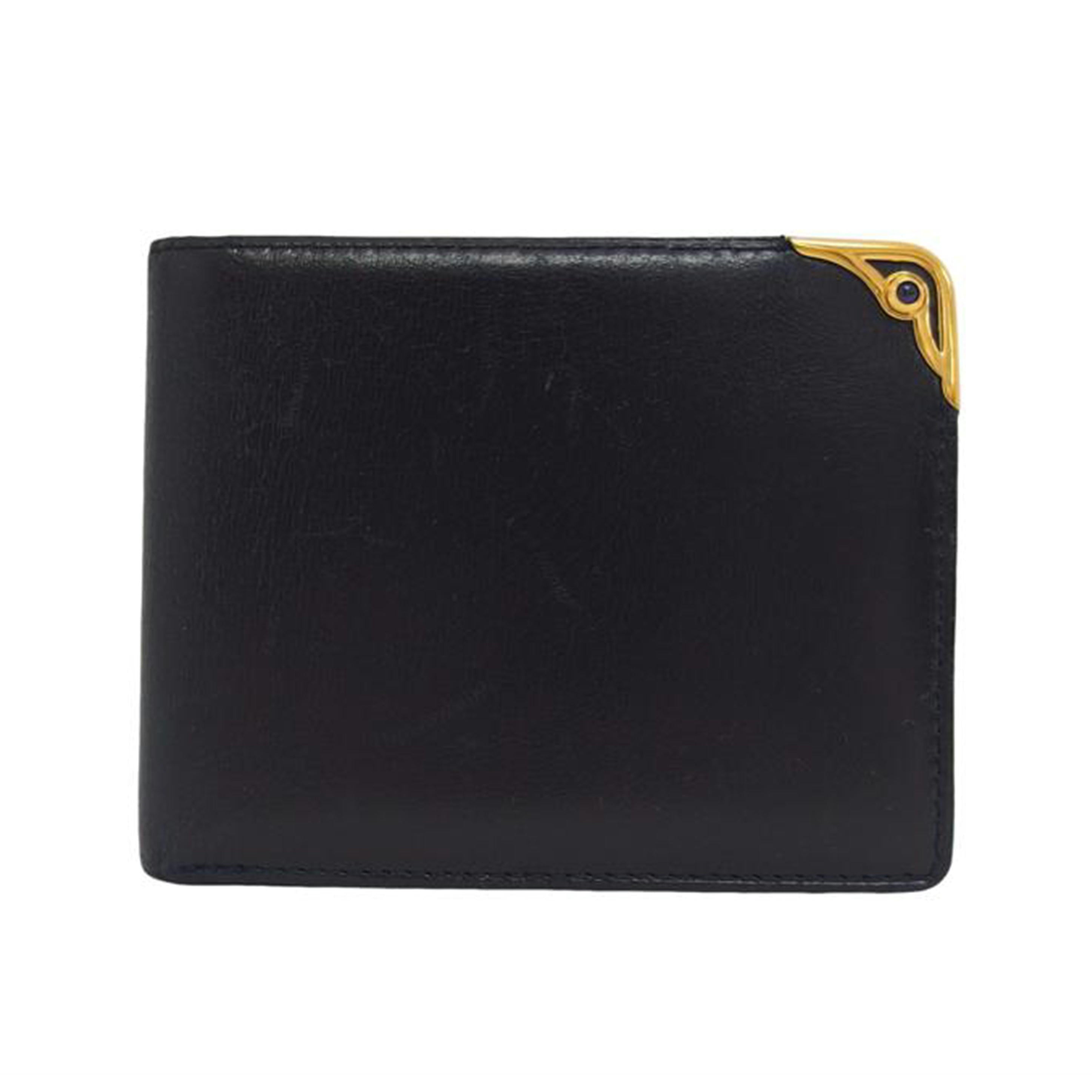 Ｃａｒｔｉｅｒ カルティエ/サフィアライン／レザー二つ折り財布／札・カード入れ／ネイビー//Bランク/04