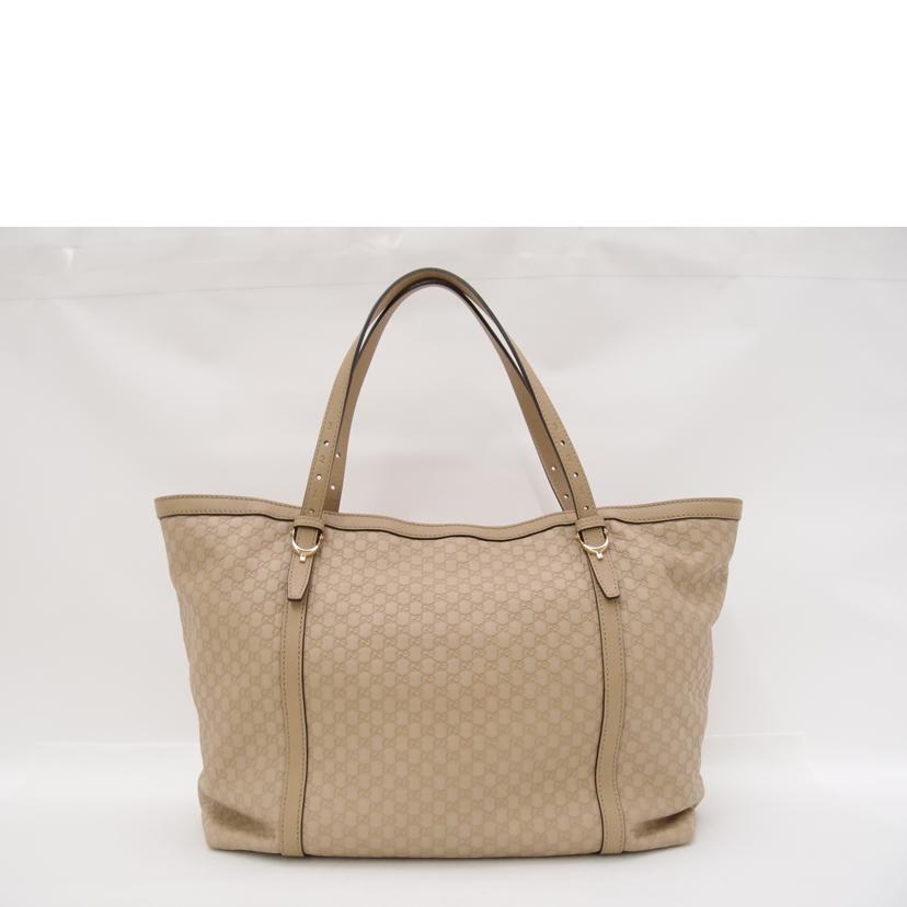 ＧＵＣＣＩ グッチ　レザー　ハンドバック　ショルダーバック　Ａ４対応　レディース　肩掛け　/マイクログッチシマトート／ベージュ/309613//204***/Aランク/69