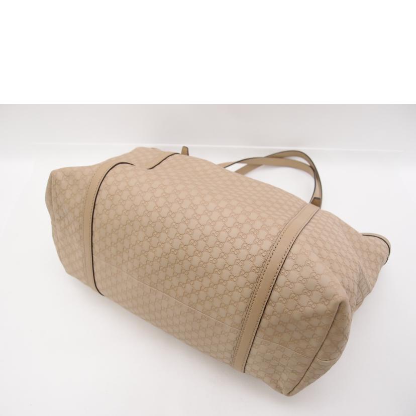 ＧＵＣＣＩ グッチ　レザー　ハンドバック　ショルダーバック　Ａ４対応　レディース　肩掛け　/マイクログッチシマトート／ベージュ/309613//204***/Aランク/69