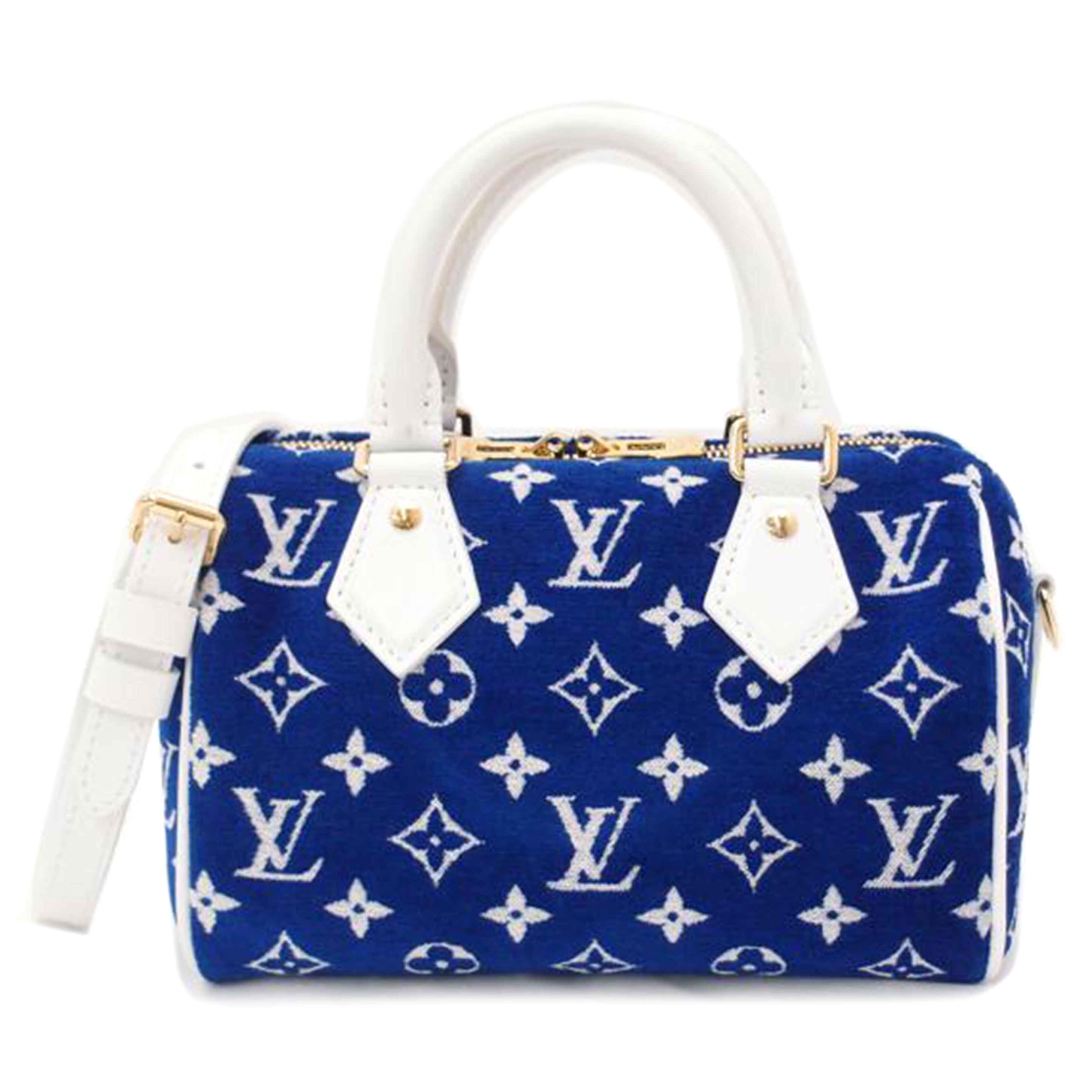 ＬＯＵＩＳ　ＶＵＩＴＴＯＮ ルイヴィトン　ビトン　ハンドバック　2WAY　ショルダーバック　ミニ　ボストンバック　斜め掛け　青　レディース/スピーディバンドリエール２０／ジャカード・ベルベット/M20751//RFI****/SAランク/69