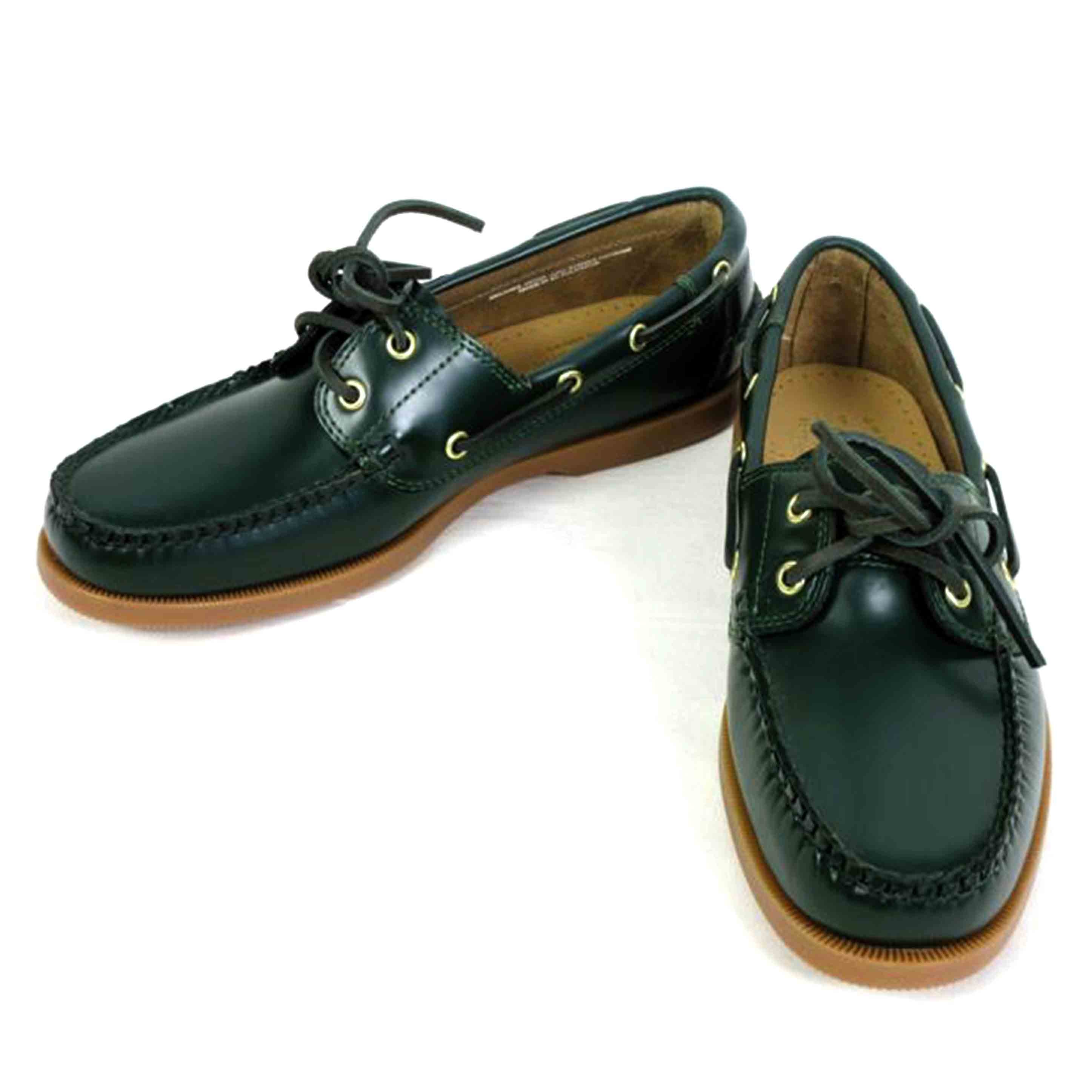 Ｂａｓｓ×Ｂ＆Ｙ Bass×B＆Y/レザーデッキシューズ　緑/BA92340//26.0/ABランク/70