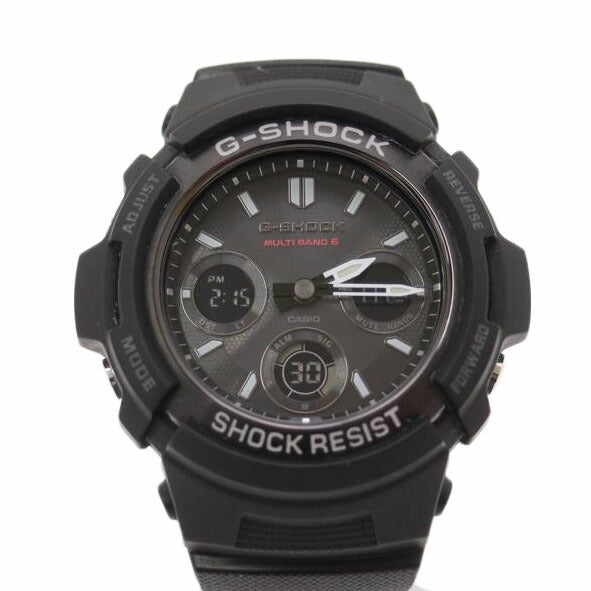 ＣＡＳＩＯ カシオ　腕時計　MULTIBAND6　電波時計　ブラック/Ｇ－ＳＨＯＣＫ／デジアナ／電波ソーラー/AWG-M100SBC-1AJF//103A304H/Aランク/69