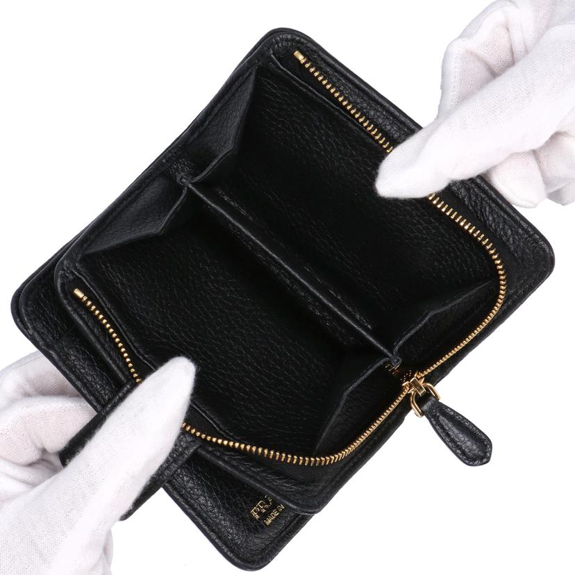 ＰＲＡＤＡ プラダ/Ｌ字ラウンドレザーウォレット／ＶＩＴＥＬＬＯ　ＧＲＡＩＮ/1ML018//ABランク/75