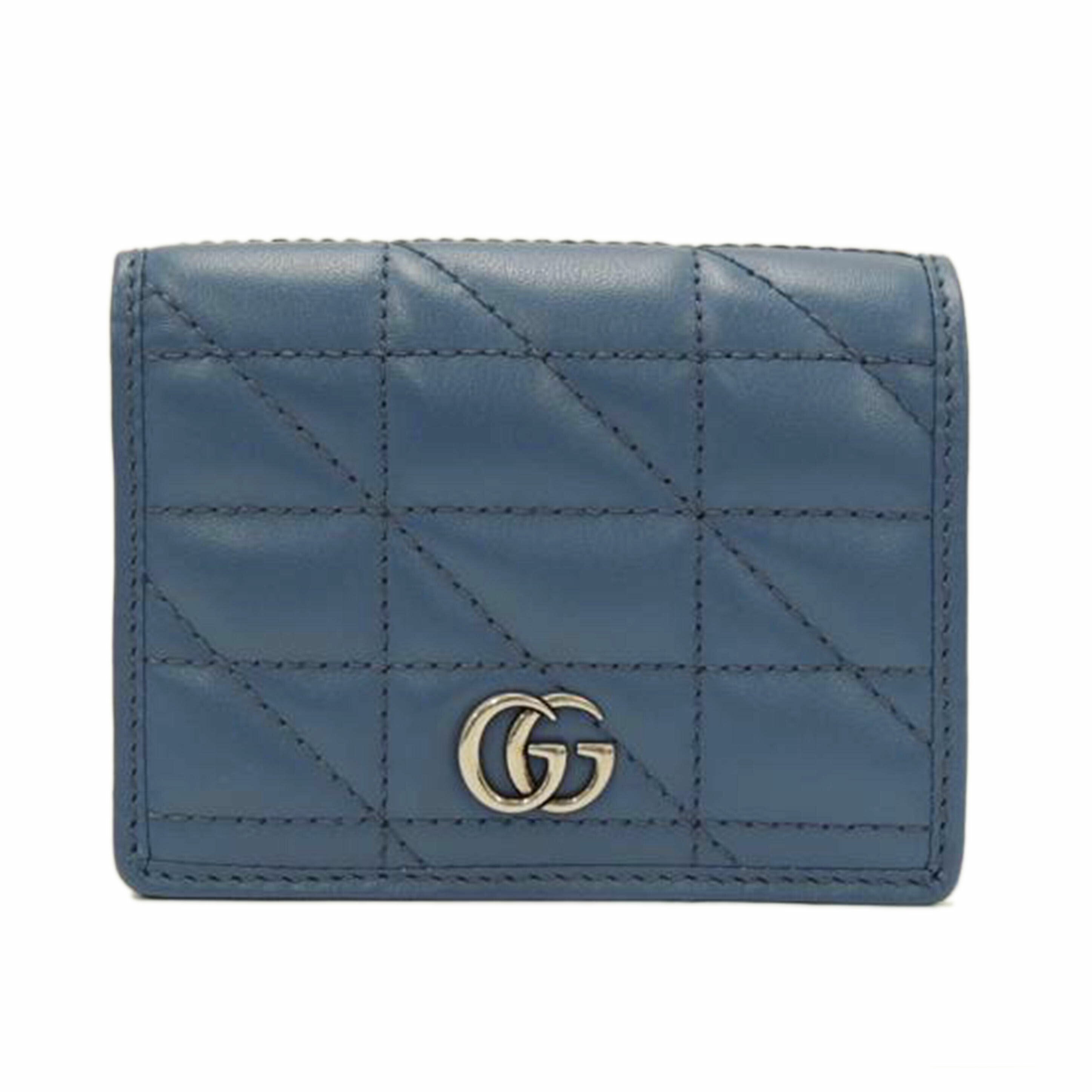 ＧＵＣＣＩ グッチ　財布　コンパクト　レザー/ＧＧマーモント・カードケース＆ウォレット／ブルー/466492//2067/SAランク/69