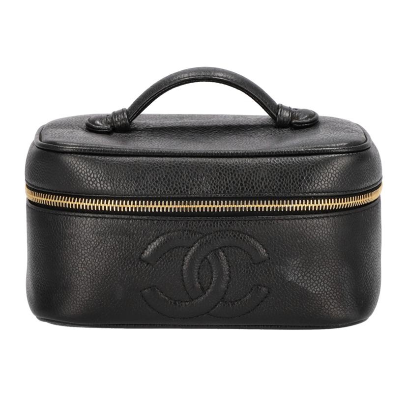 ＣＨＡＮＥＬ シャネル　化粧ポーチ　メイクポーチ　レディース　ブラック　ゴールド/キャビアスキンバニティハンドポーチ/A01997//3876786/Bランク/75