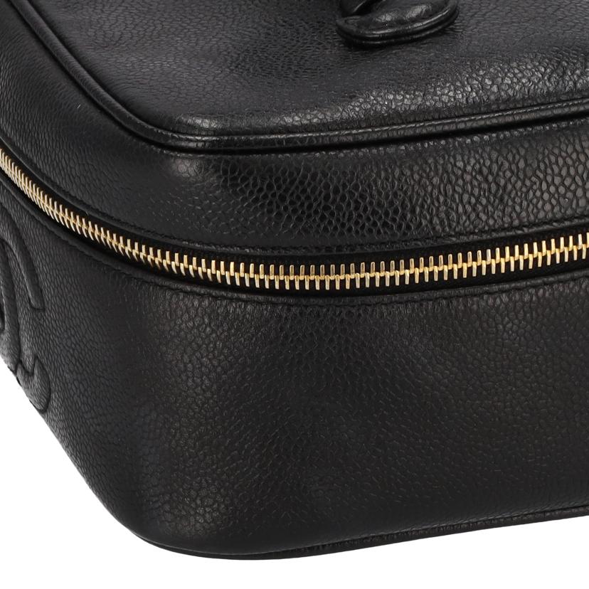 ＣＨＡＮＥＬ シャネル　化粧ポーチ　メイクポーチ　レディース　ブラック　ゴールド/キャビアスキンバニティハンドポーチ/A01997//3876786/Bランク/75