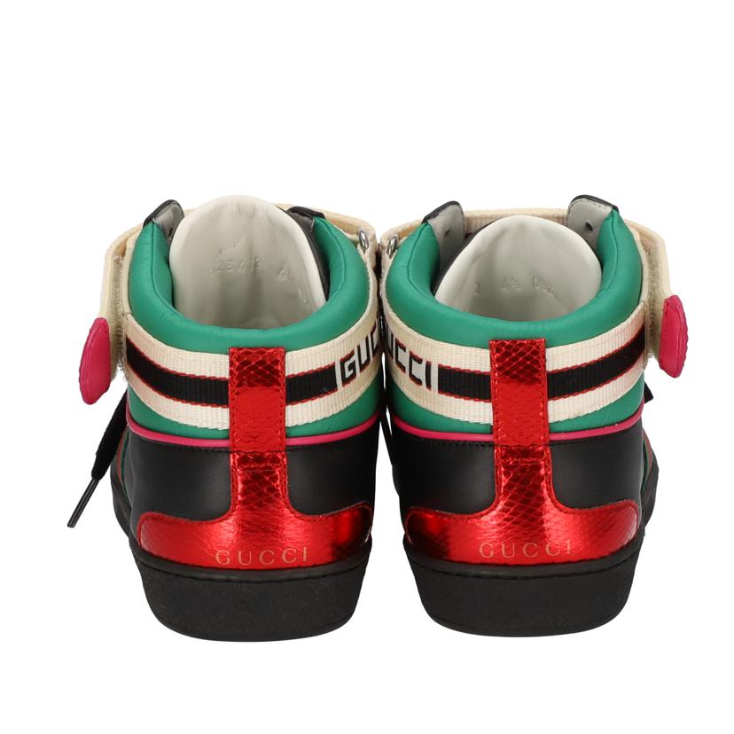 GUCCI グッチ/エースストライプハイカットスニーカー BLK/523472/03Z/4 1/2/グッチ/ABランク/94【中古】