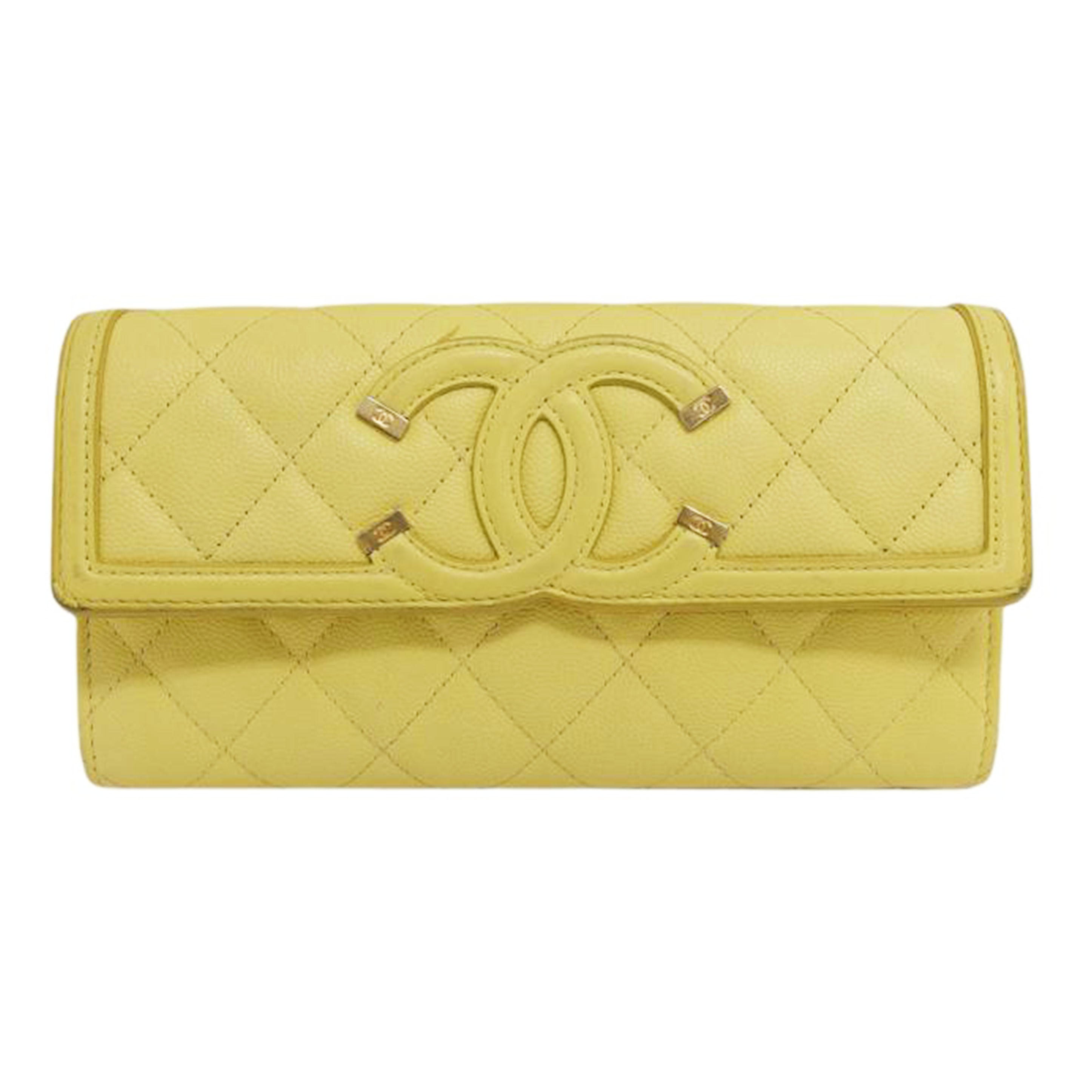 ＣＨＡＮＥＬ シャネル/ＣＣフィリグリー／キャビアスキン／二つ折り長財布/A84448//25516816/ABランク/04