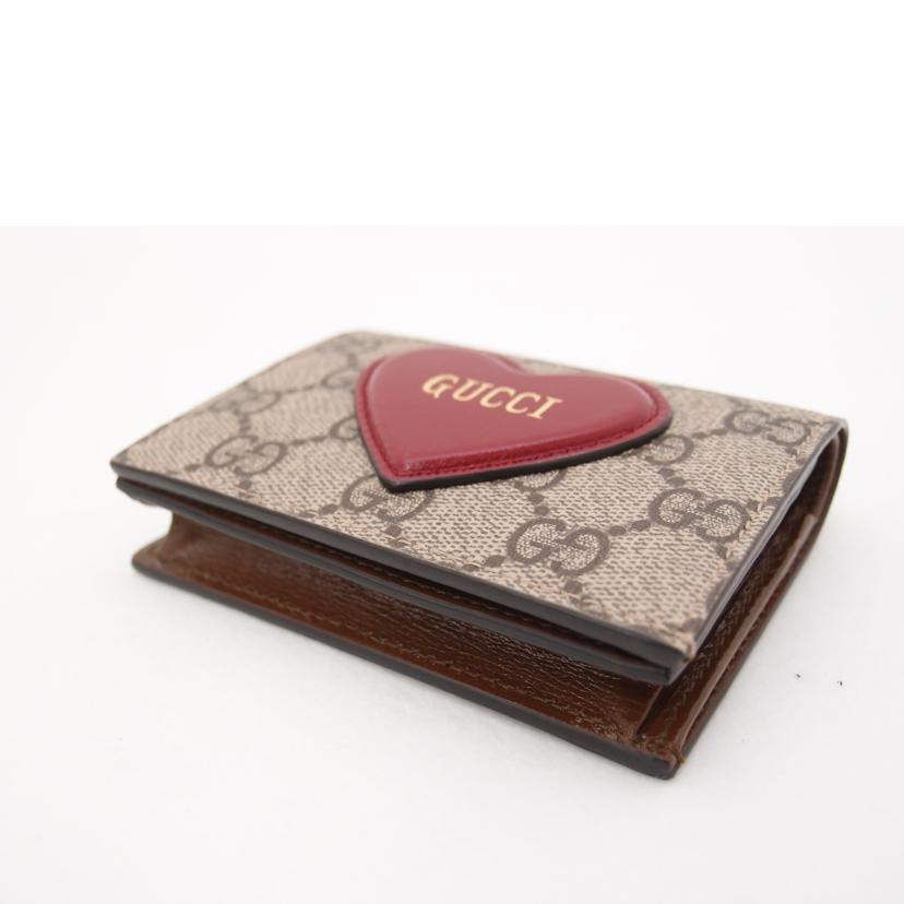 ＧＵＣＣＩ グッチ　二つ折り財布　茶　レディース/ＧＧスプリームハートコンパクト財布／ブラウン/64884//041*/SAランク/69