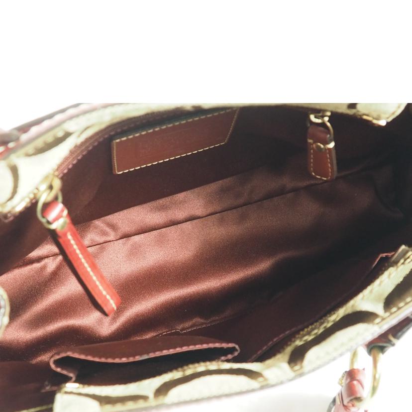 Coach Vintage Handbag No. J0673-10544 Signature C Logo Red
