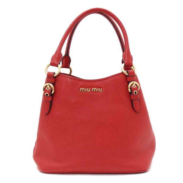 miu わきの下バッグ ハンドバッグ miu miu ミュウミュウ ハンドバック ショルダーバッグ 赤