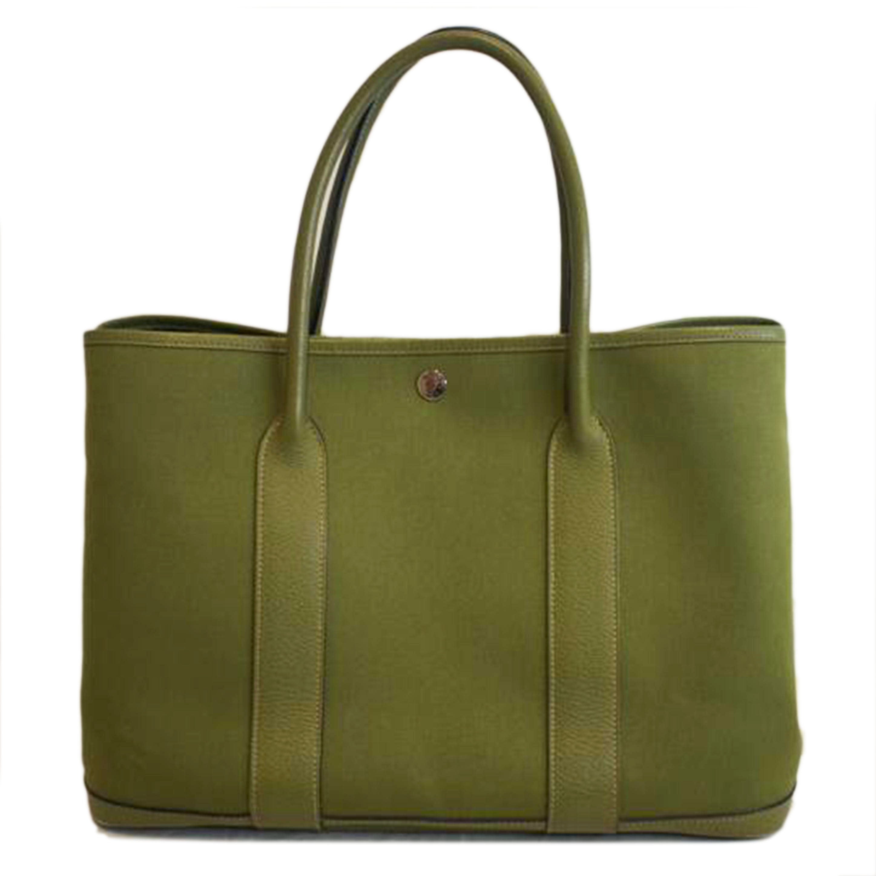 ＨＥＲＭＥＳ エルメス/ガーデンパーティーＰＭ／トワルオフィシエ／アニスグリーン//J □J刻印/Bランク/92