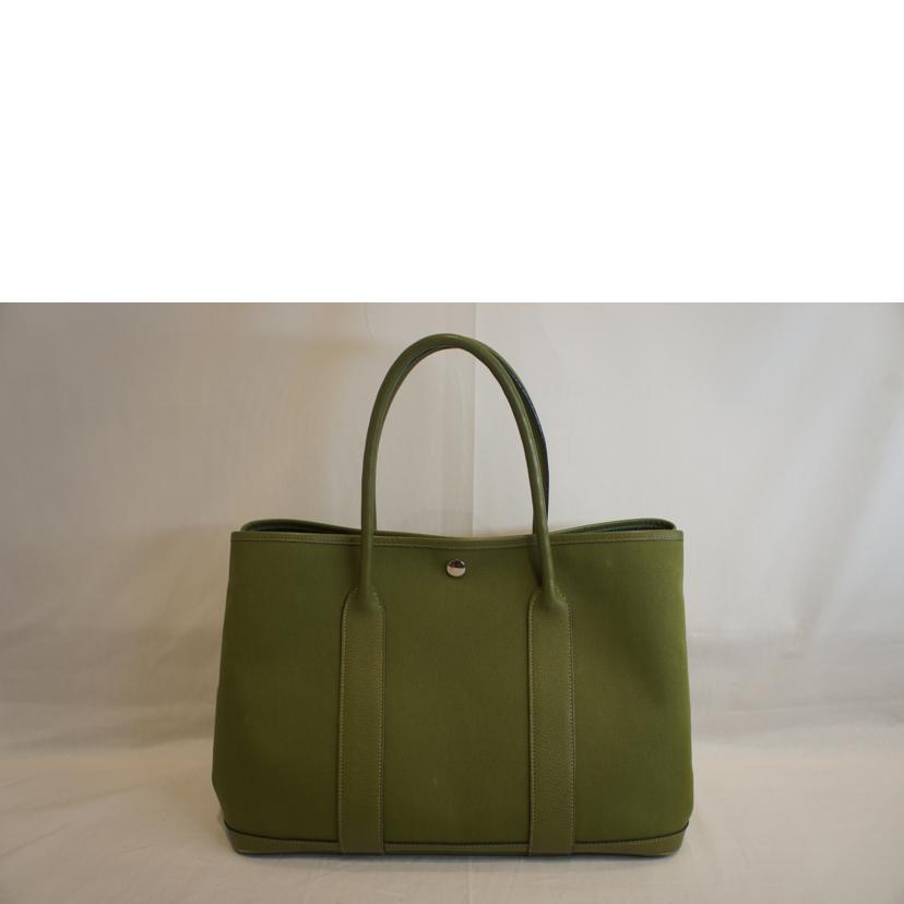 ＨＥＲＭＥＳ エルメス/ガーデンパーティーＰＭ／トワルオフィシエ／アニスグリーン//J □J刻印/Bランク/92