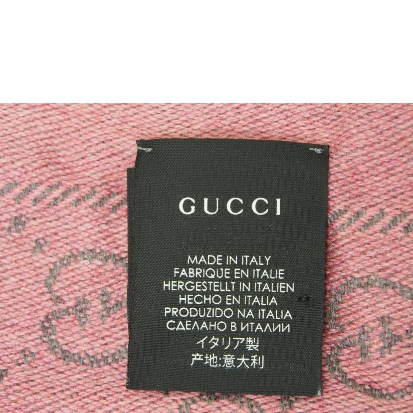 ＧＵＣＣＩ ｸﾞｯﾁ/ＧＧ柄／ウールマフラー／ピンク×グレー//Bランク/78