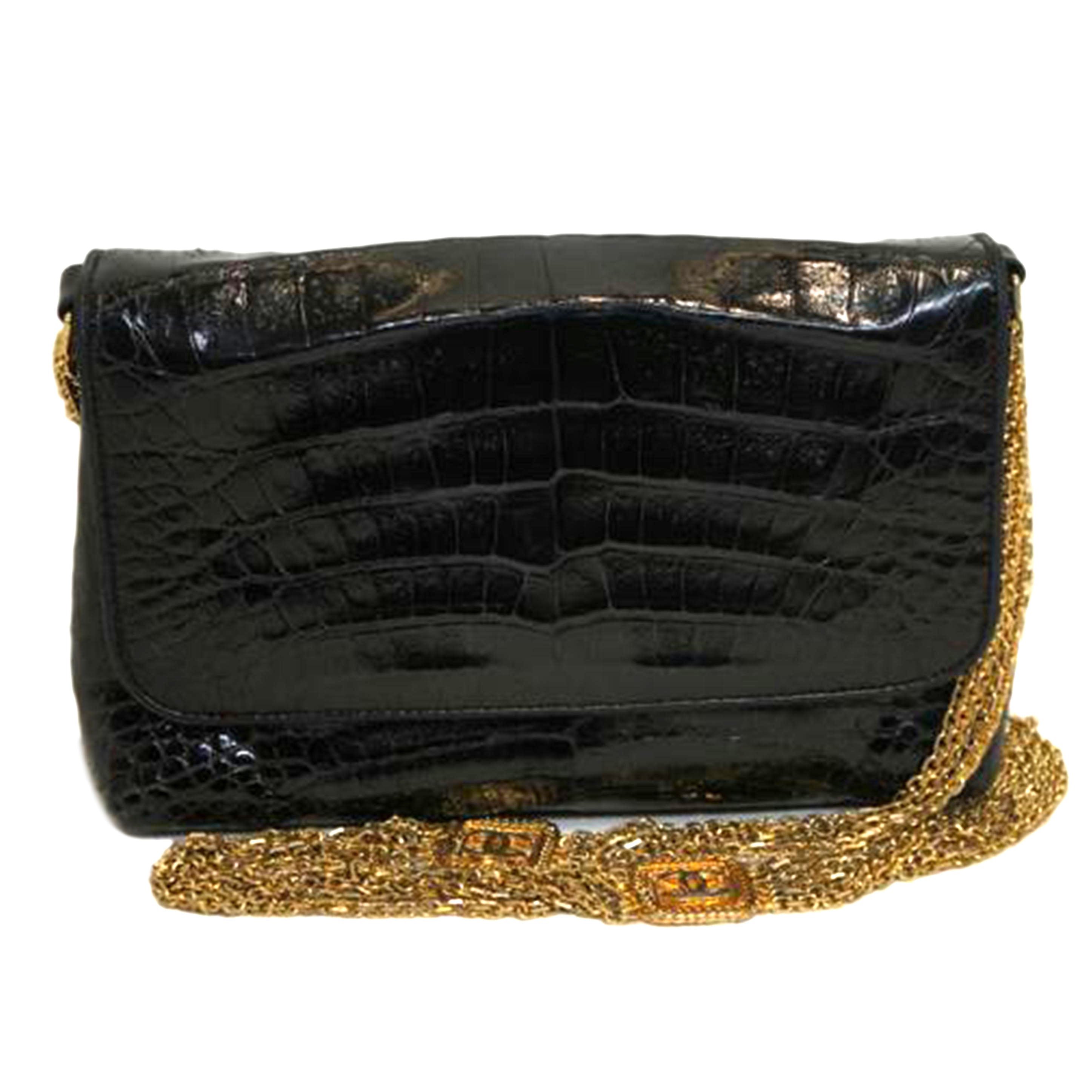 ＣＨＡＮＥＬ シャネル/クロコダイル６連チェーンショルダー//0558109/Bランク/92