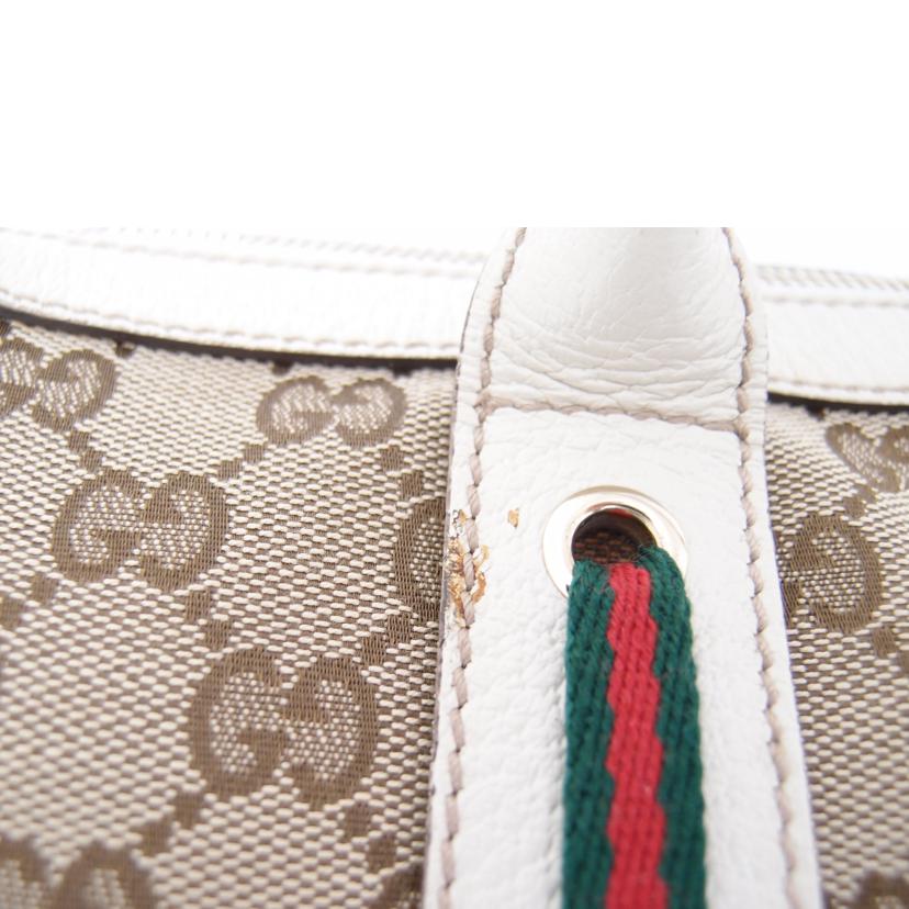 ＧＵＣＣＩ グッチ　ハンドバック　ショルダーバッグ　白　リボン　シェリー　レディース　肩掛け/プリンシーＧＧキャンバストート／ホワイト/177052//203***/Aランク/69