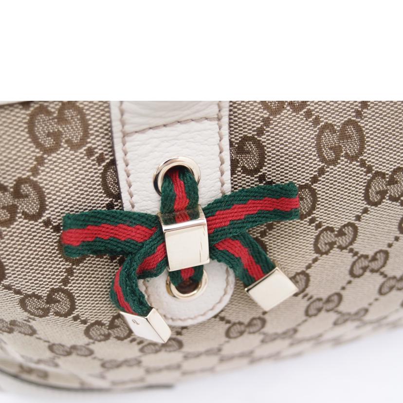 ＧＵＣＣＩ グッチ　ハンドバック　ショルダーバッグ　白　リボン　シェリー　レディース　肩掛け/プリンシーＧＧキャンバストート／ホワイト/177052//203***/Aランク/69