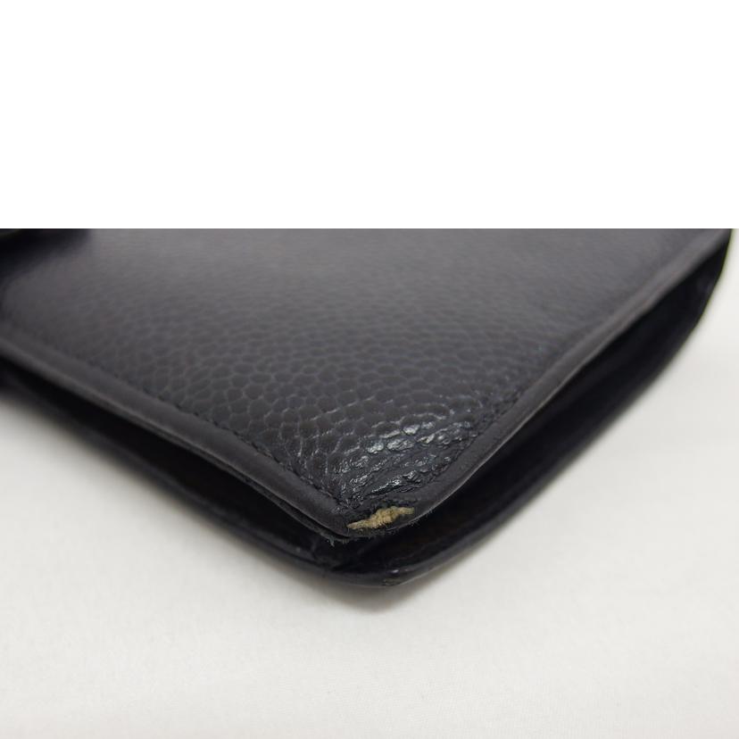 ＣＨＡＮＥＬ シャネル/ココマーク／キャビアスキン／二つ折りガマ口財布／ブラック/A13498//6938194/Bランク/04