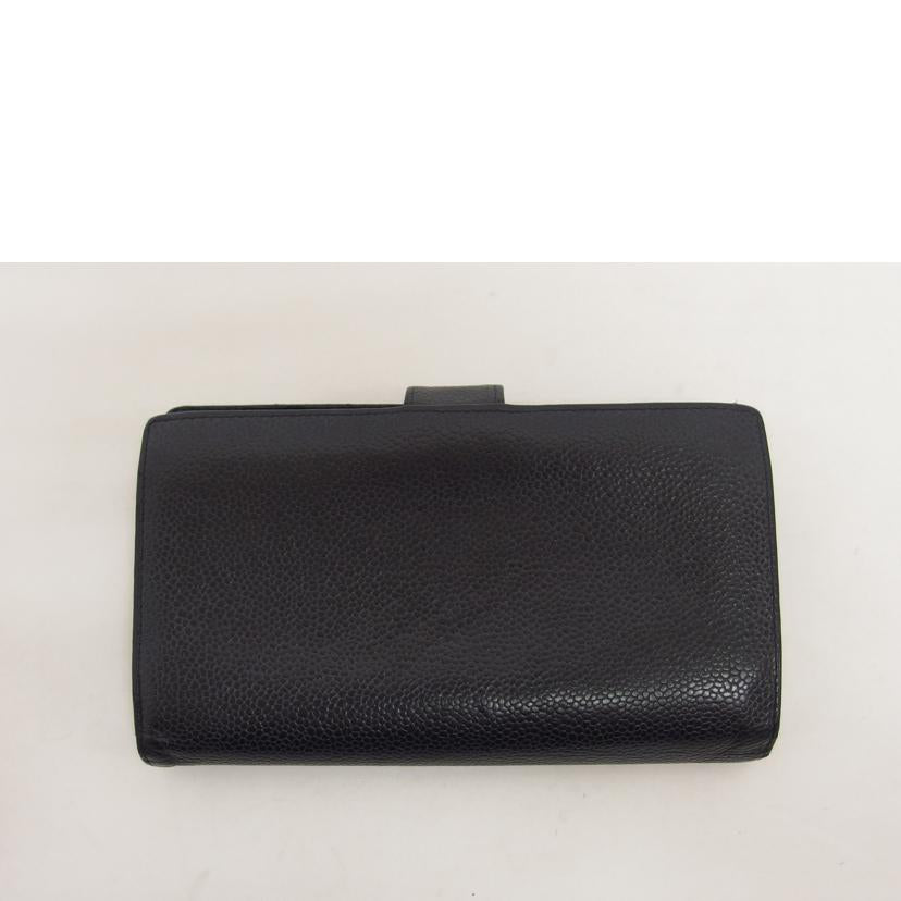ＣＨＡＮＥＬ シャネル/ココマーク／キャビアスキン／二つ折りガマ口財布／ブラック/A13498//6938194/Bランク/04