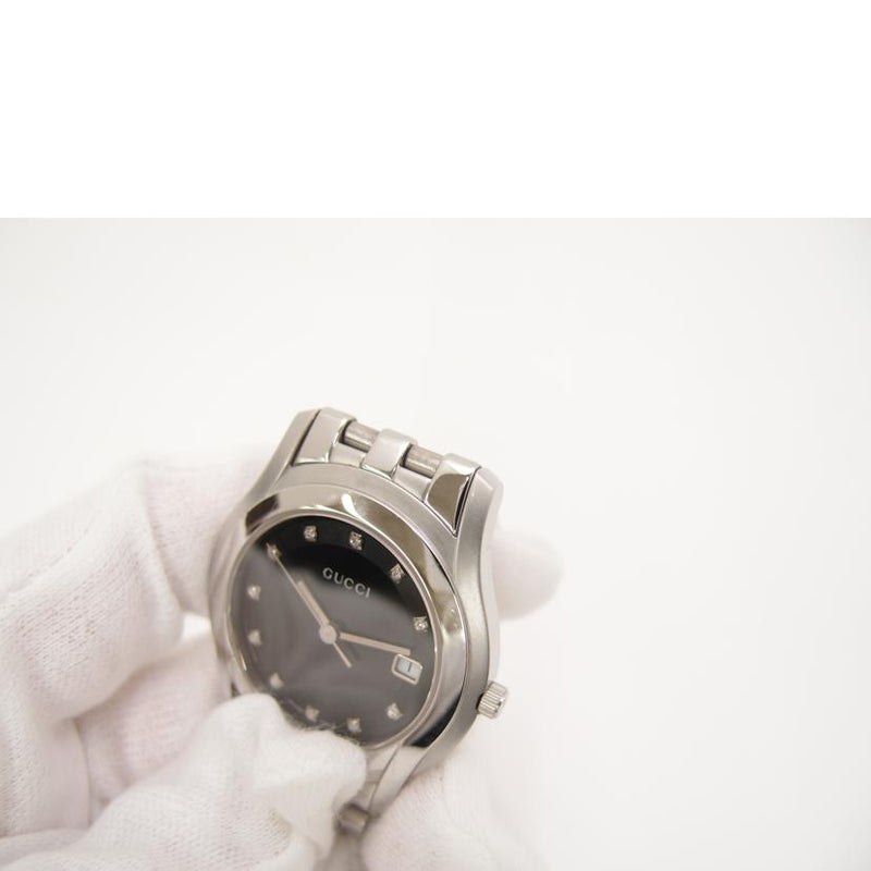 ＧＵＣＣＩ グッチ 腕時計 ステンレス ダイヤモンド メンズ 黒/時計