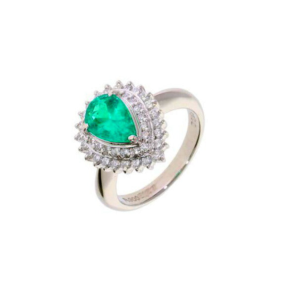 /◎　ＰＴ９００エメラルドダイヤリング１．２７／Ｄ０．５５ｃｔ//Aランク/75