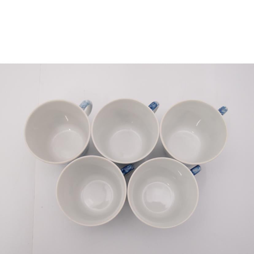 ﾛｲﾔﾙｺﾍﾟﾝﾊｰｹﾞﾝ/ブルーフラワー　カップ＆ソーサー　５客セット//SAランク/69