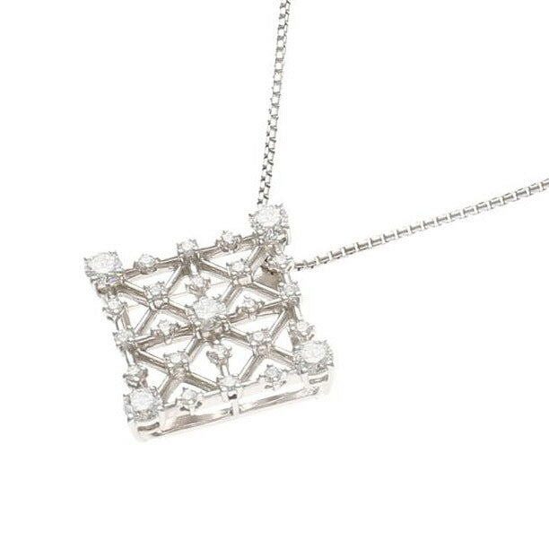 K18WGダイヤネックレス0.72ct//ABランク/75