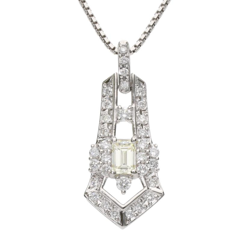 PT900/850ダイヤネックレス0.562/0.50ct//ABランク/75