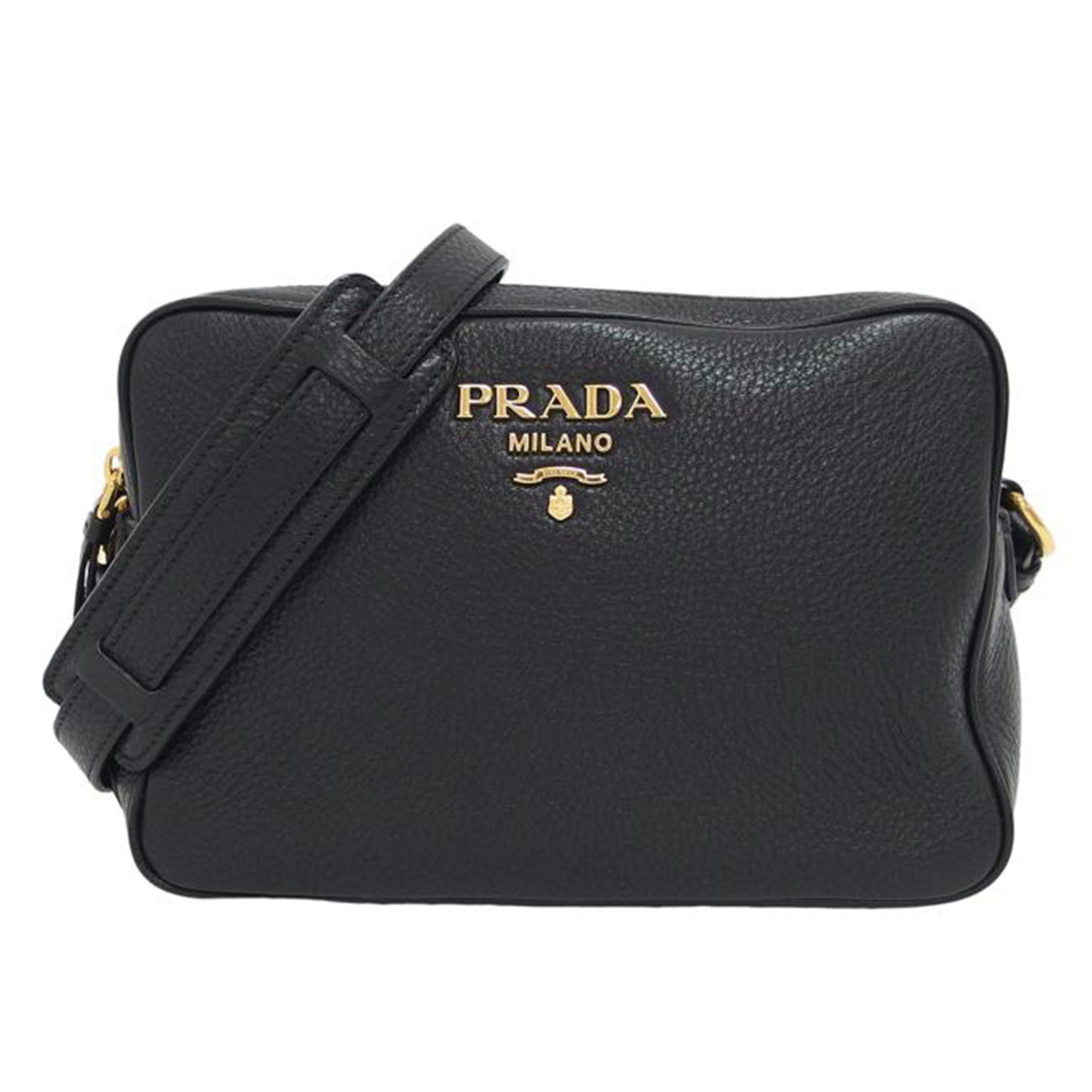 　ＰＲＡＤＡ プラダ　Wジップ　レザー　/ヴィッテロ・フェニックス／ショルダーバッグ／ブラック/1BH079//197**/ABランク/04
