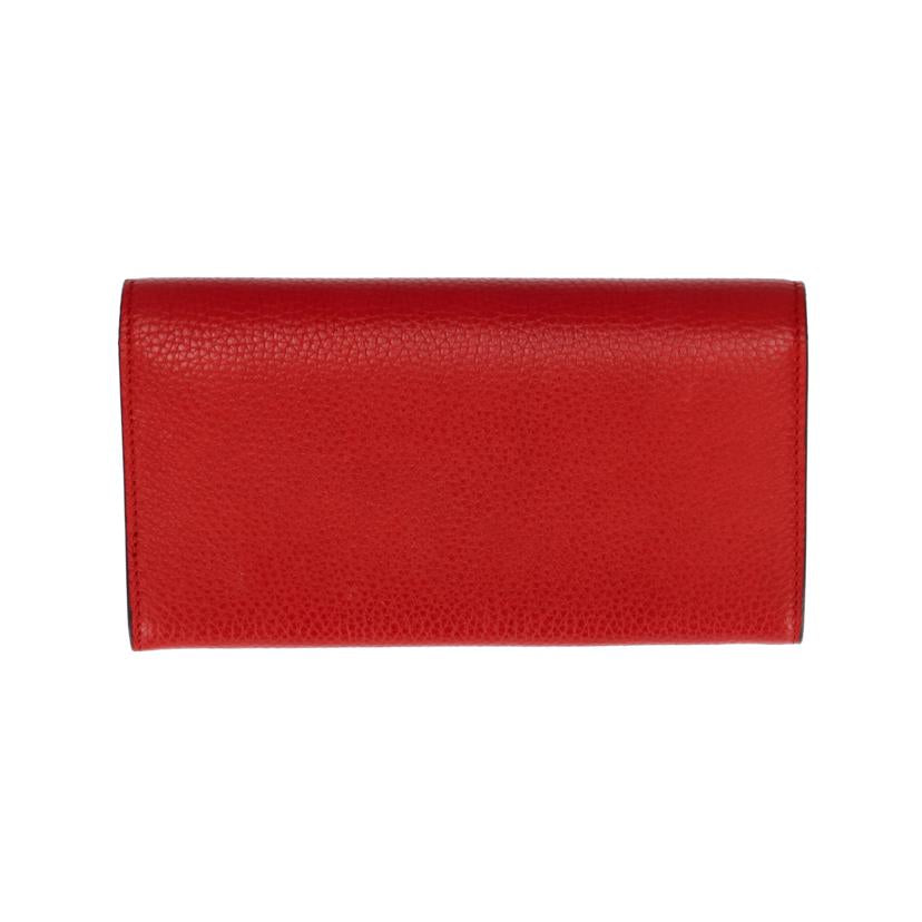 ＧＵＣＣＩ グッチ　財布　ブランド財布　小物　長財布　ロングウォレット　レザー　レディース　レッド　赤　ゴールド/アニマリエコンチネンタルウォレット／レッド/451364//496334/Aランク/75
