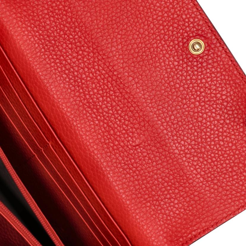 ＧＵＣＣＩ グッチ　財布　ブランド財布　小物　長財布　ロングウォレット　レザー　レディース　レッド　赤　ゴールド/アニマリエコンチネンタルウォレット／レッド/451364//496334/Aランク/75