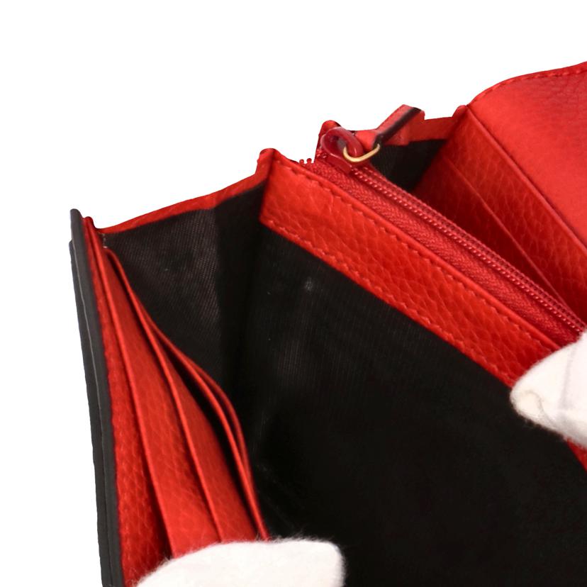 ＧＵＣＣＩ グッチ　財布　ブランド財布　小物　長財布　ロングウォレット　レザー　レディース　レッド　赤　ゴールド/アニマリエコンチネンタルウォレット／レッド/451364//496334/Aランク/75