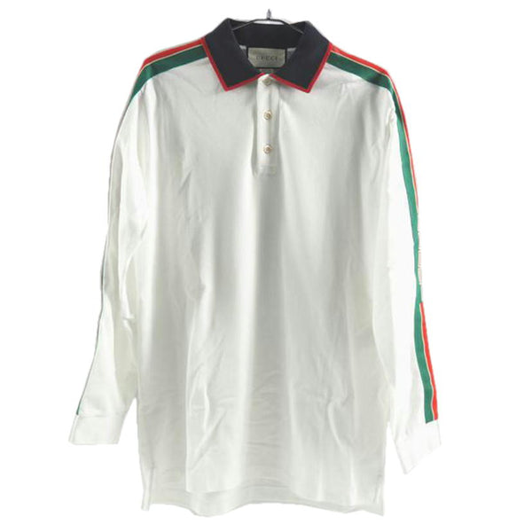 美品 GUCCI グッチ インターロッキングG ボタン ポロシャツ グリーン 1240001101322_2.jpg