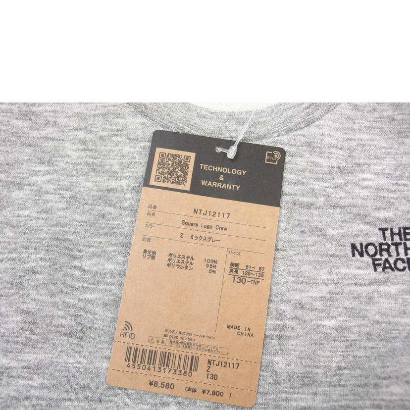 ＴＨＥ　ＮＯＲＴＨ　　ＦＡＣＥ/ＴＨＥ　ＮＯＲＴＨ　　ＦＡＣＥ　スクエアロゴクルー　ミックスグレー　サイズ１３０/NTJ12117//SAランク/83