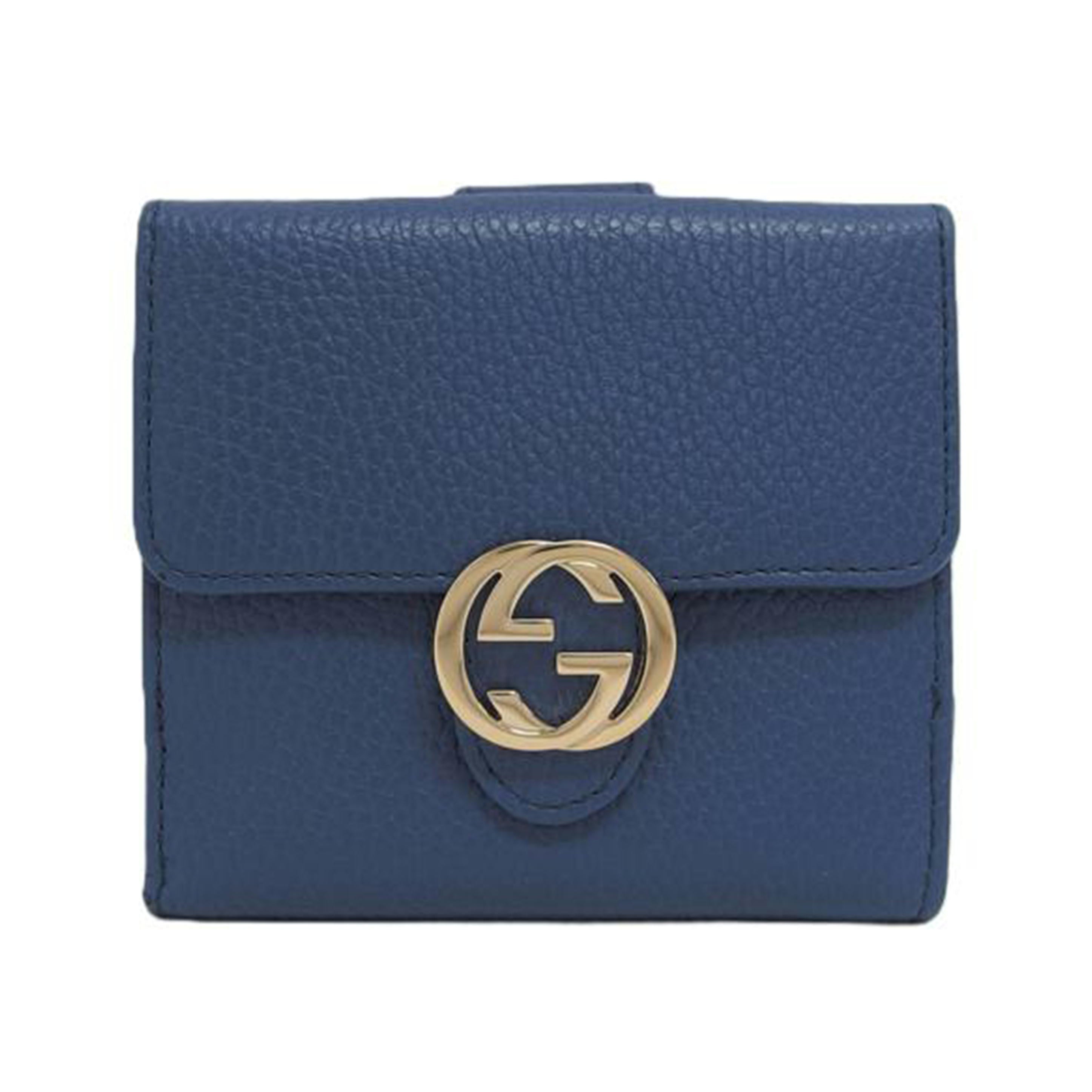 ＧＵＣＣＩ グッチ/インターロッキングＧ／Ｗホック二つ折り財布／ブルー/615525//114*/ABランク/04