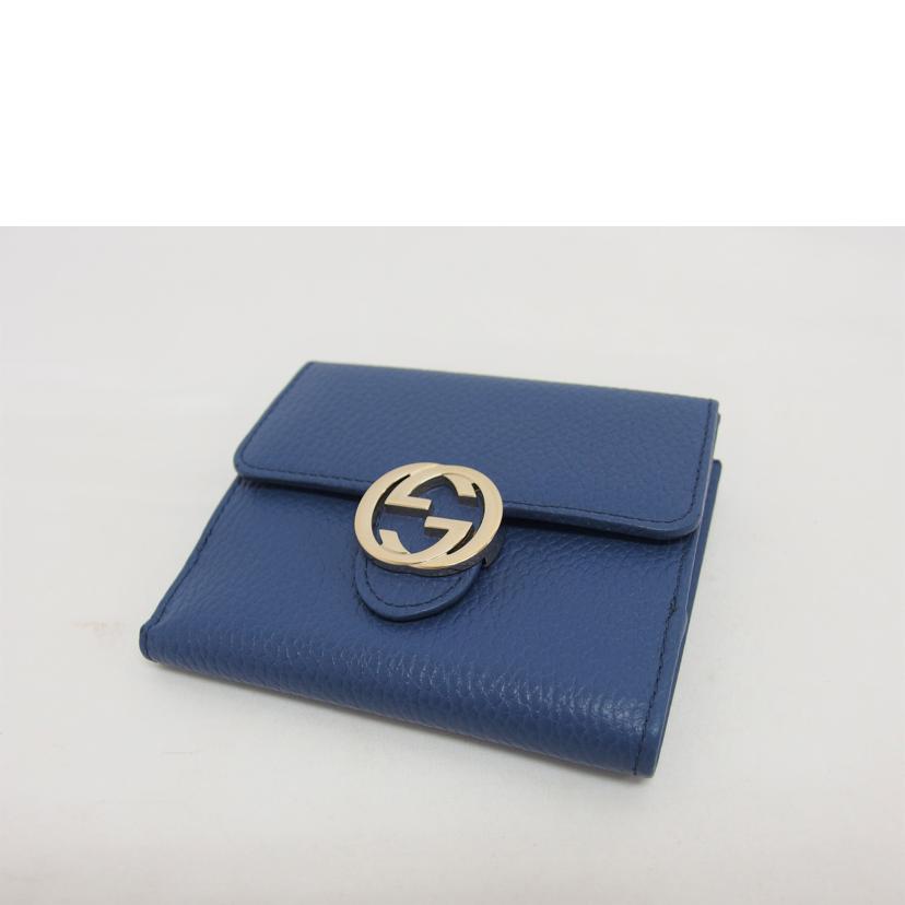 ＧＵＣＣＩ グッチ/インターロッキングＧ／Ｗホック二つ折り財布／ブルー/615525//114*/ABランク/04